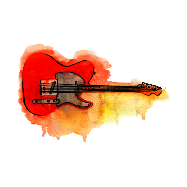 Гитарист акварель