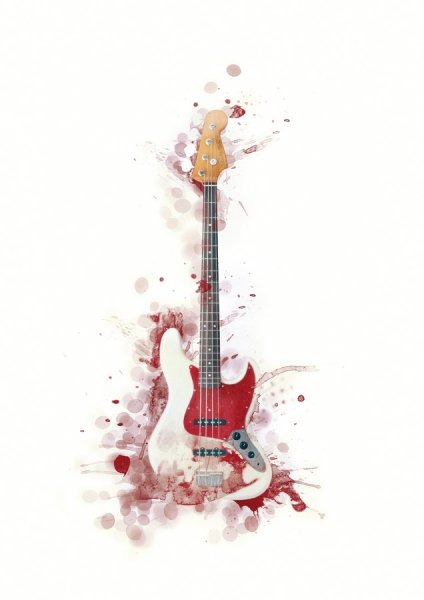 Электрогитара в аквареле