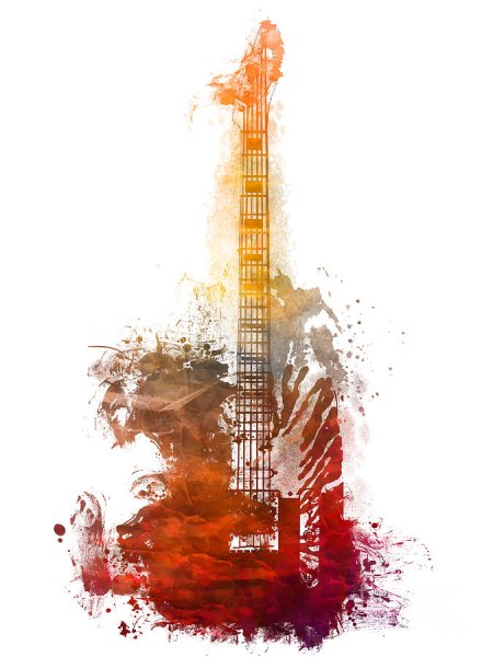 Электрогитара акварелью