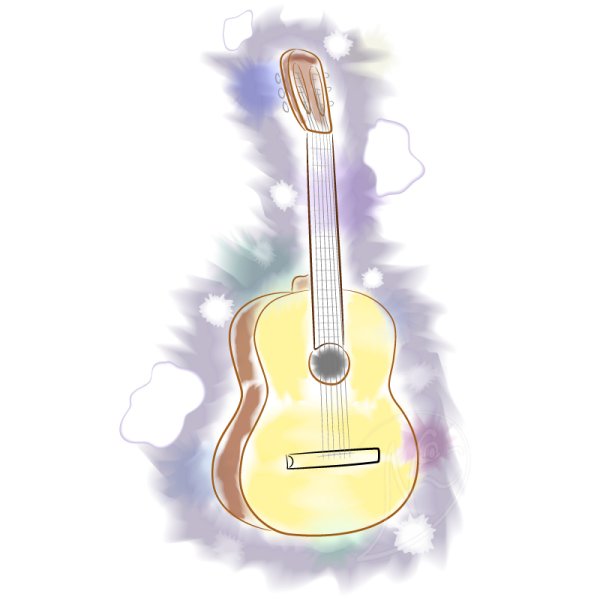 Гитара акварель