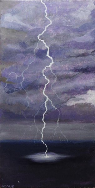Молния гуашью