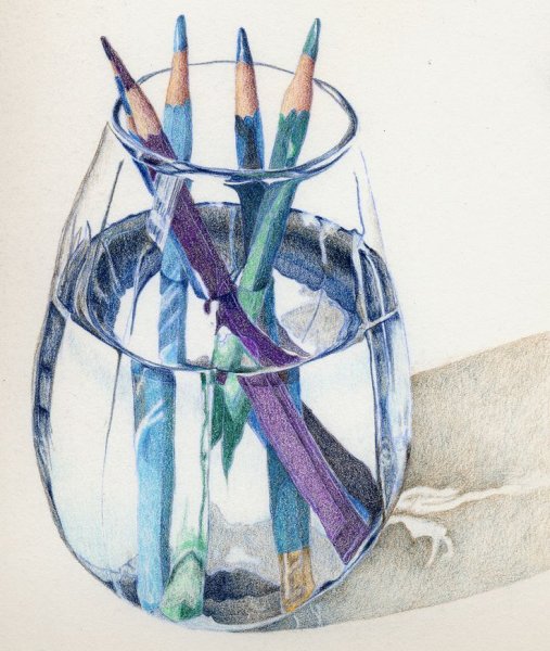 Наброски цветными карандашами