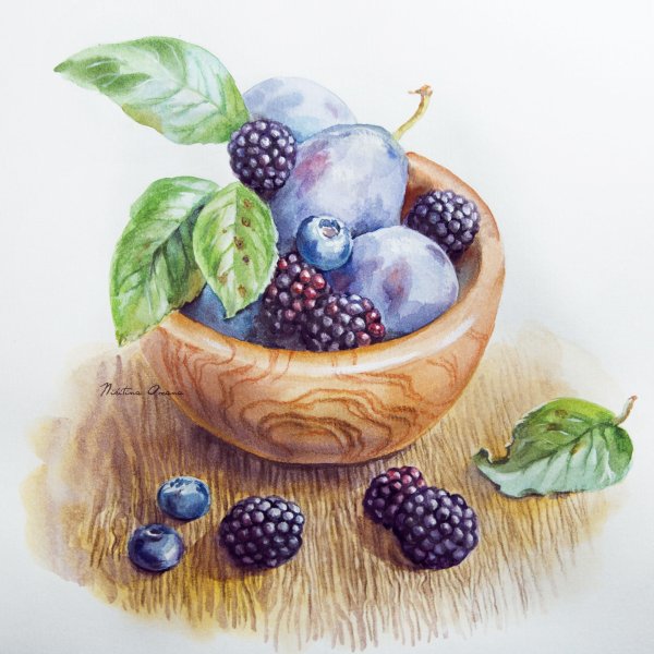 Акварельные фрукты