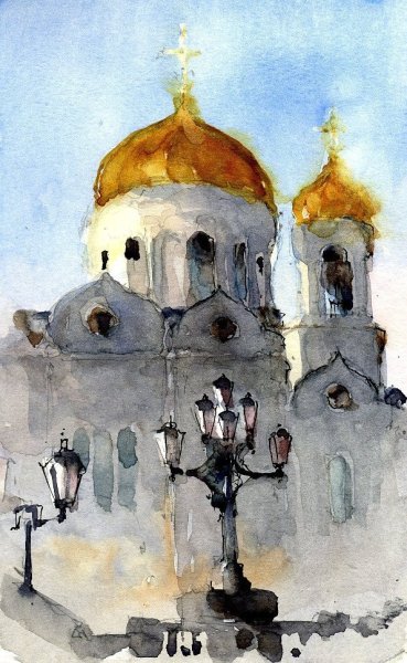 Акварелист храм Смоленск