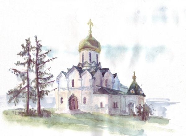 Саввино-Сторожевский монастырь в акварели