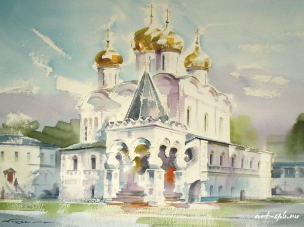 Новоиерусалимский монастырь акварель
