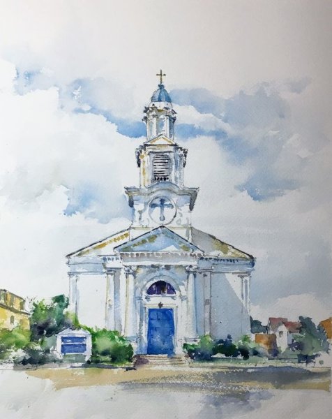 Акварелист храм Смоленск