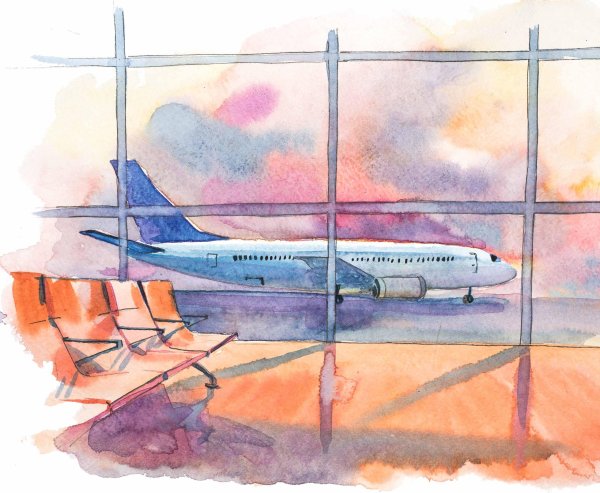 Аэропорт акварель