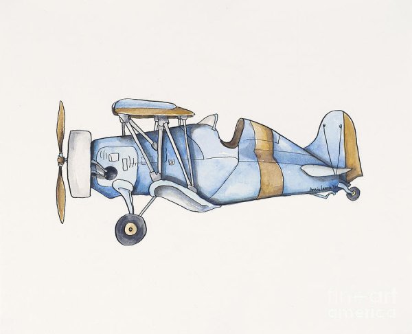 Рисование с солью и акварелью самолетик