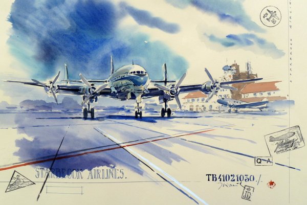 Военный самолет скетчинг