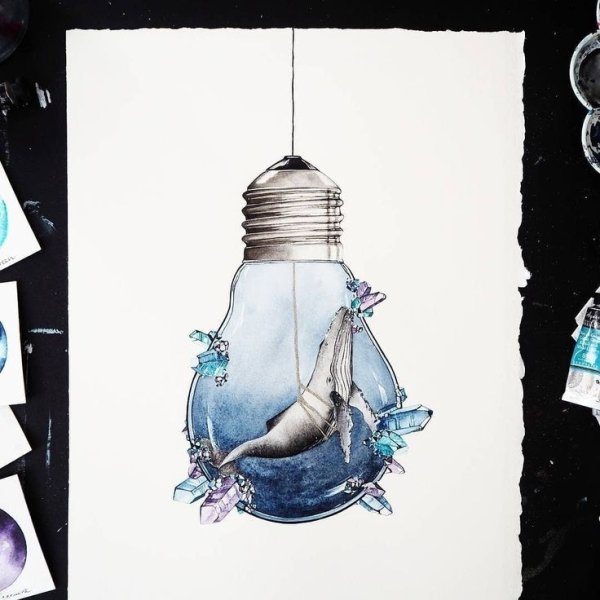 Лампа акварель