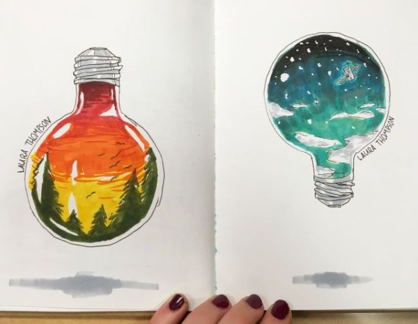 Рисунки лампочки необычные