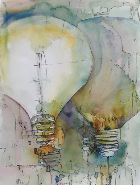 Скетч лампочка с цветами