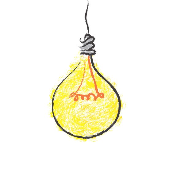 Лампочка акварельный скетч