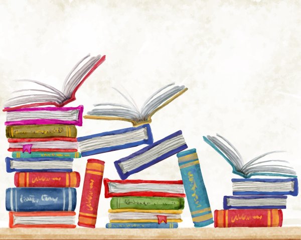 Книга нарисованная акварелью