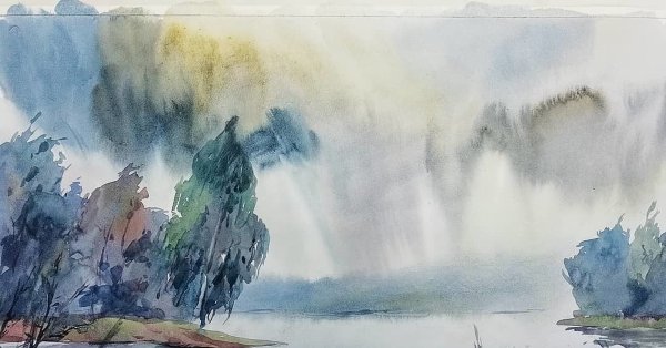 Гроза акварелью