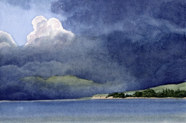 Гроза акварелью