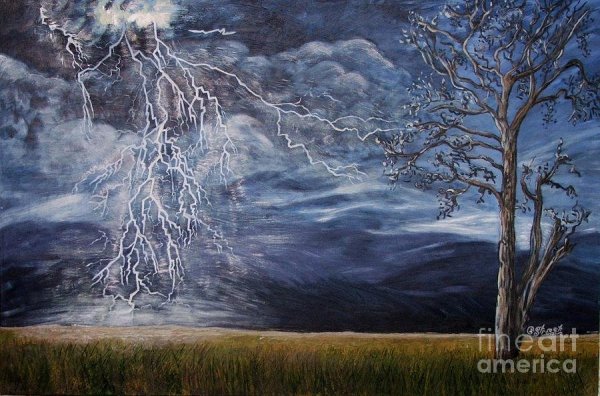 Живопись гроза молния