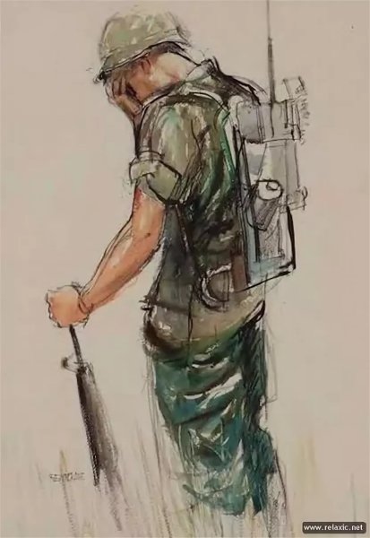 Солдат акварелью