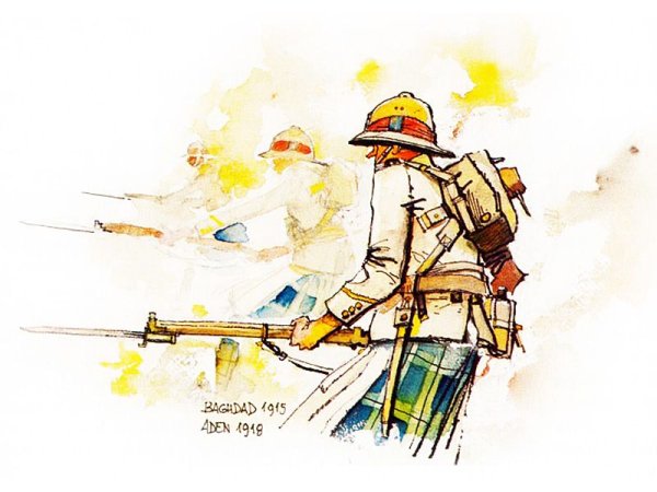 Солдат акварелью