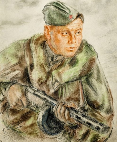 Солдат акварелью