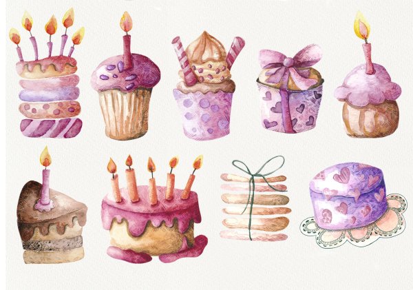 Сладости акварель