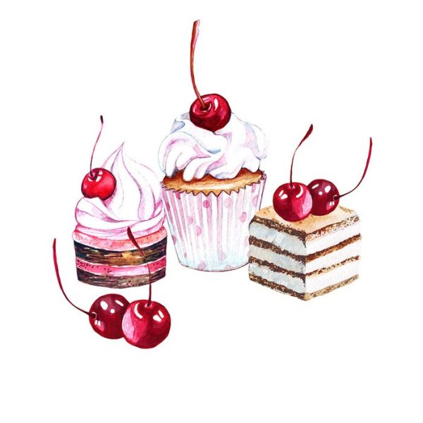 Акварельные пирожные