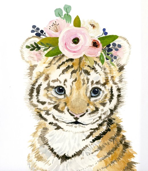 Акварельные животные для детей