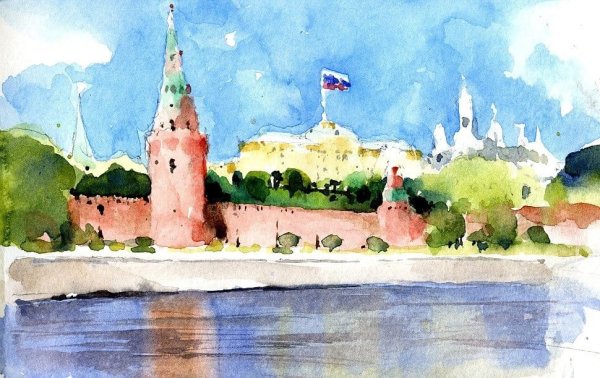 Акварель Владимира Тупоршина пейзажи города