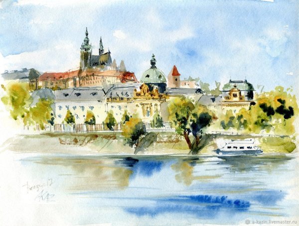 Москва акварель