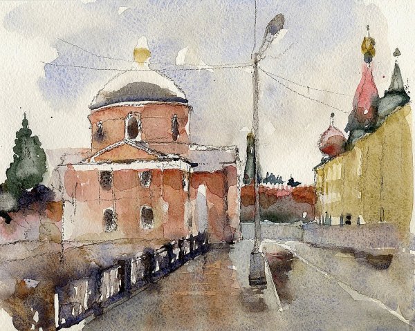 Художник Тупоршин акварель улочек