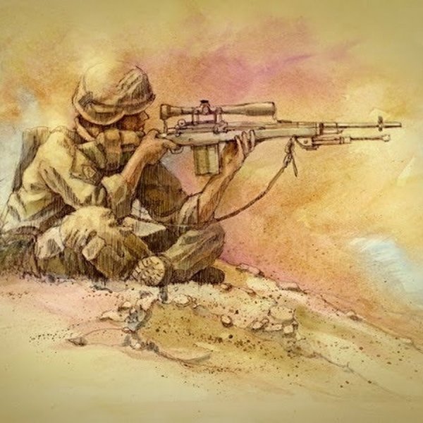 Солдат акварелью