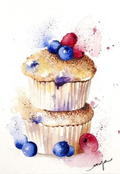 Десерт акварель