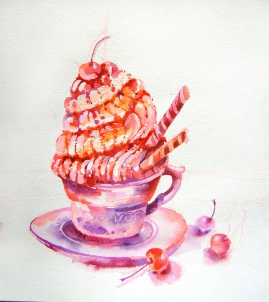Сладости акварель