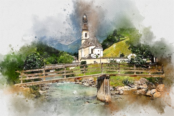 Имитация акварели