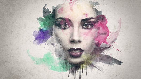 Акварельный портрет в фотошопе