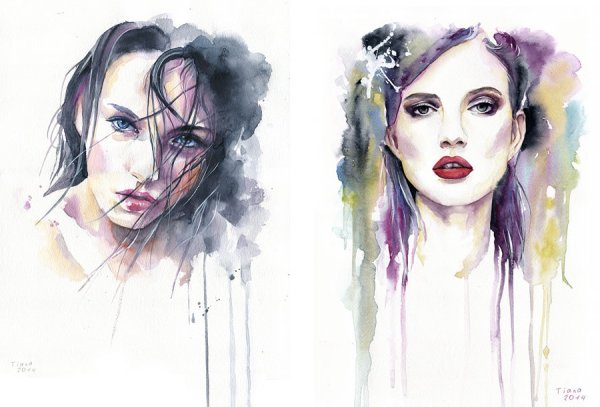 Портрет в стиле акварель