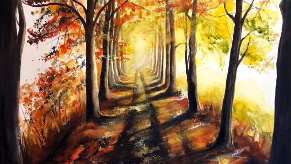 Осень акварель