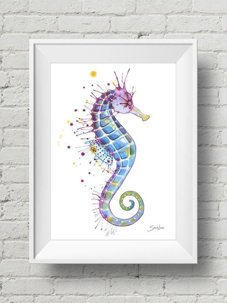 Морской конек арт