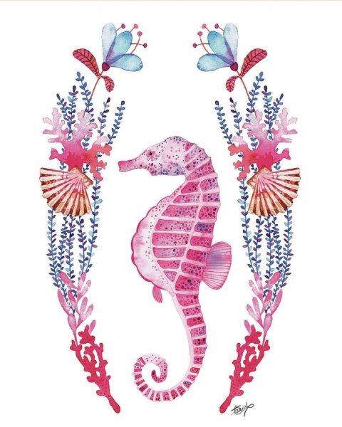 Морской конек живопись