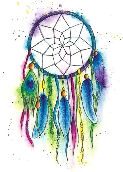 Бохо Ловец снов акварель