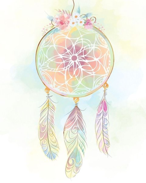 Ловец снов тату эскиз цветной