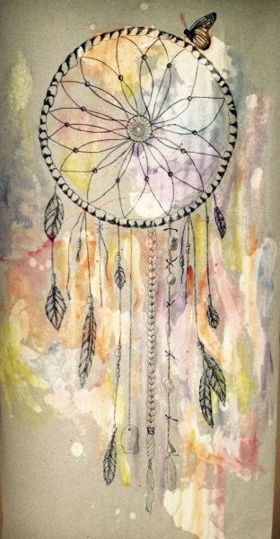 Скетчинг акварель Ловец снов