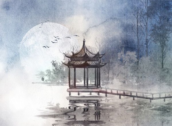 Японская живопись пагода