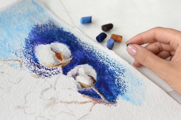 Масляная пастель и акварель