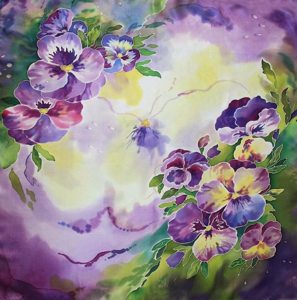 Анютины глазки батик