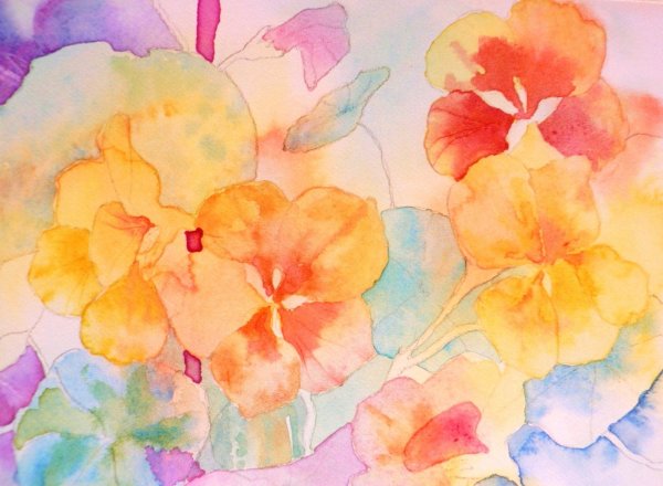 Фон цветы акварель