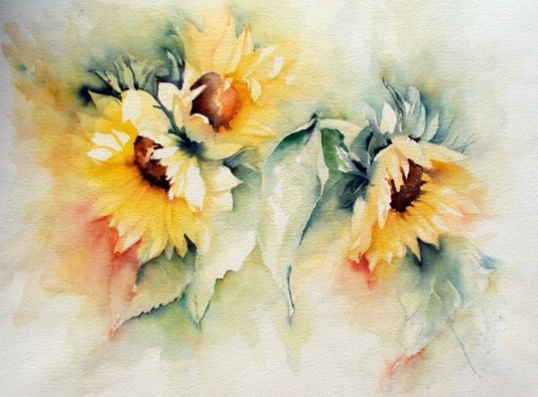 Акварель на холсте