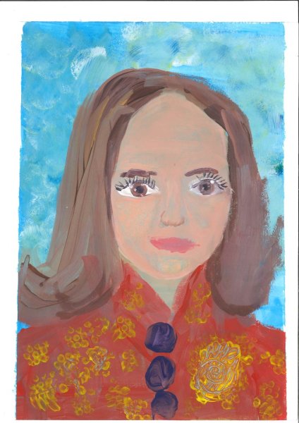 Портрет ребенка гуашью