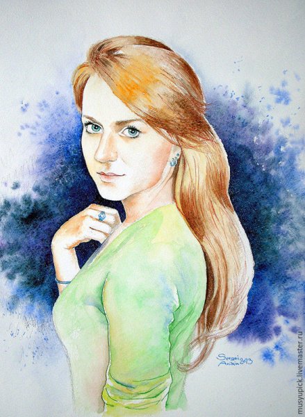 Портрет акварелью поэтапно